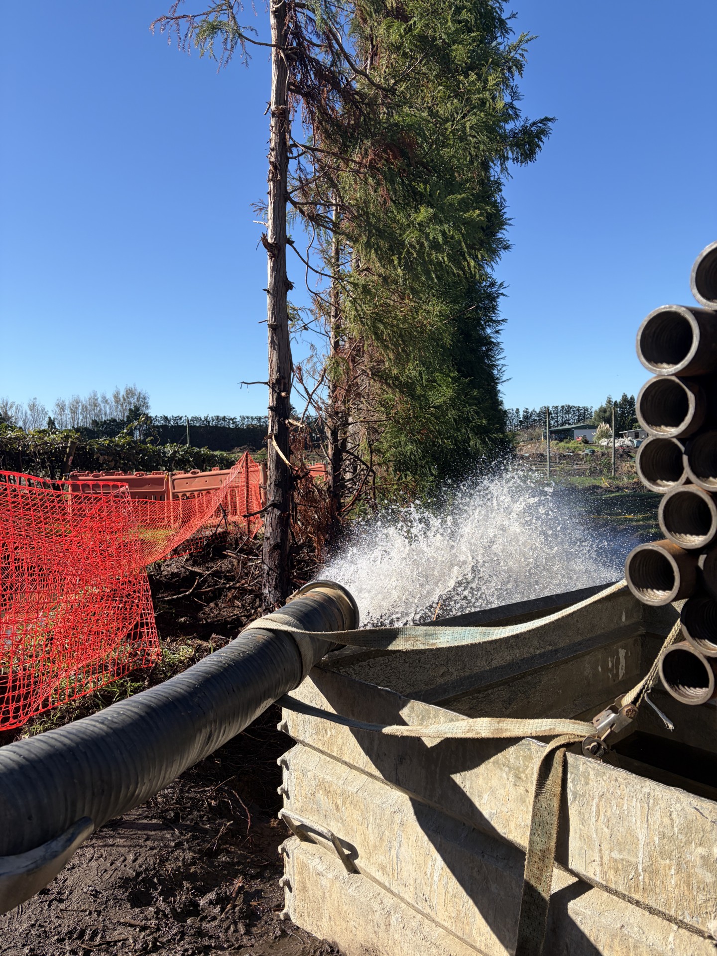 Hydro - General - 1 Water pumped through a large pipe